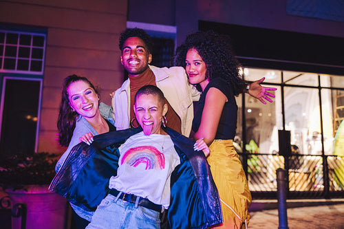 Enjoying a crazy night in the city