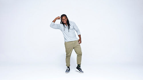 Cheerful african man with dreadlocks