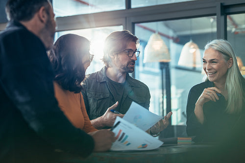 Business woman smiling during a meeting