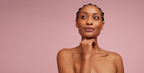 Beautiful woman model with perfect skin