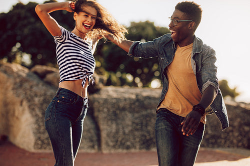 Young people having a great time outdoors