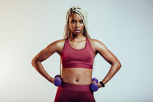 Portrait of african american fitness woman