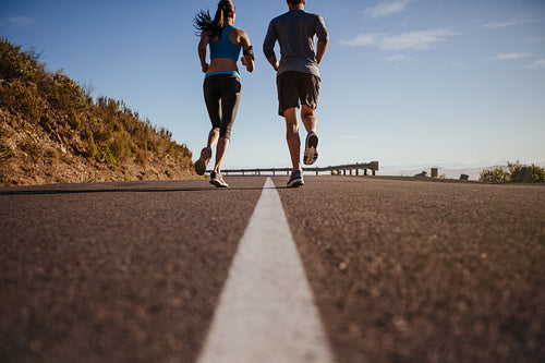 Couple of runners on morning run