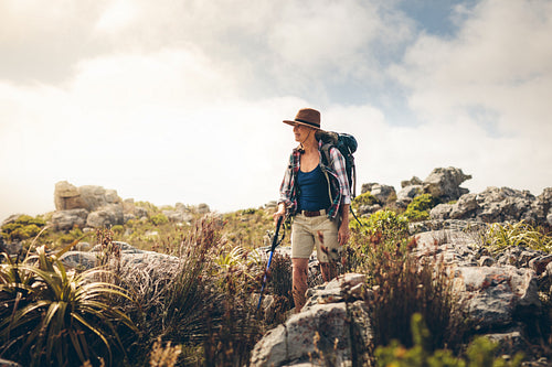 Woman on a hiking adventure