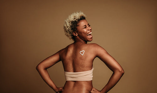 Portrait of laughing african american woman