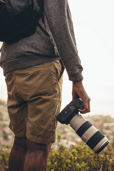 Photographing new content for his channel