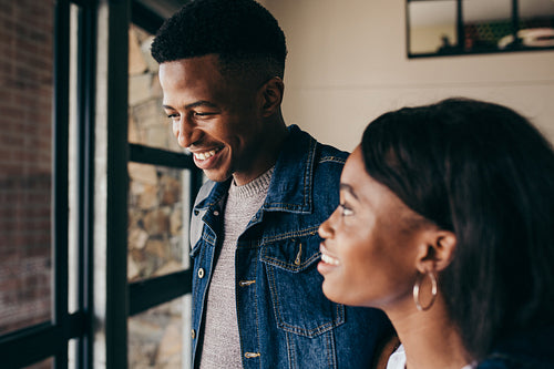 Smiling students at college campus