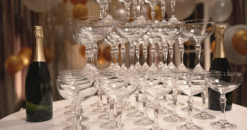 Champagne glasses tower