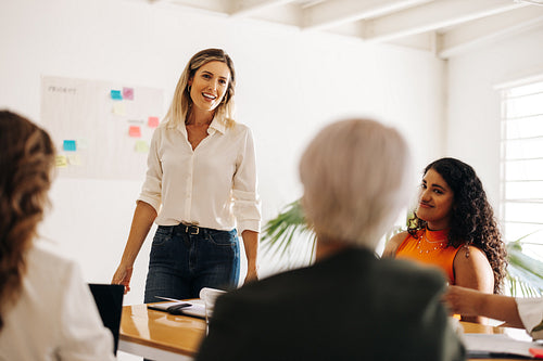 Businessswomen having a meeting in a creative office