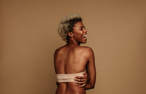 Portrait of smiling african american female