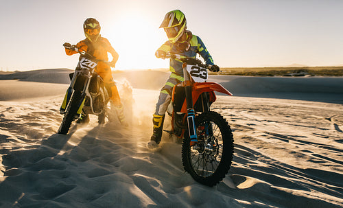 Motocross action about to begin