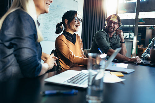 Business team discussing work and their responsibility