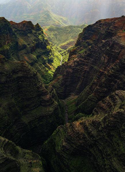 Hawaiian Mountains: Aerial View of Kauai's Majestic Cliffs