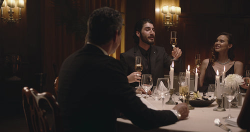 Friends having drinks at gala night