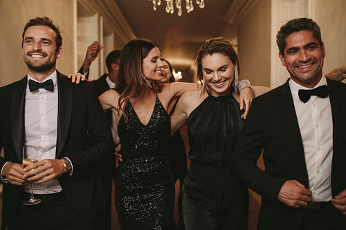 Diverse group of people at a gala night