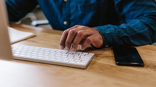 Business man working on computer
