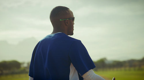 Players show sportsmanship with a handshake on the baseball field