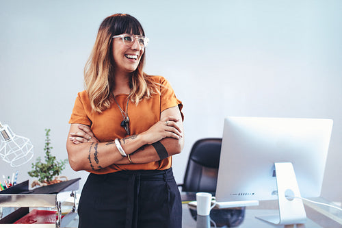 Close up of a business woman in office