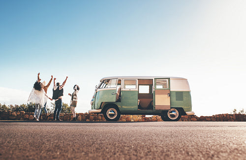 Friends having fun on vacation