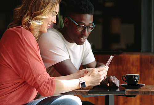 Friends meeting at a coffee shop