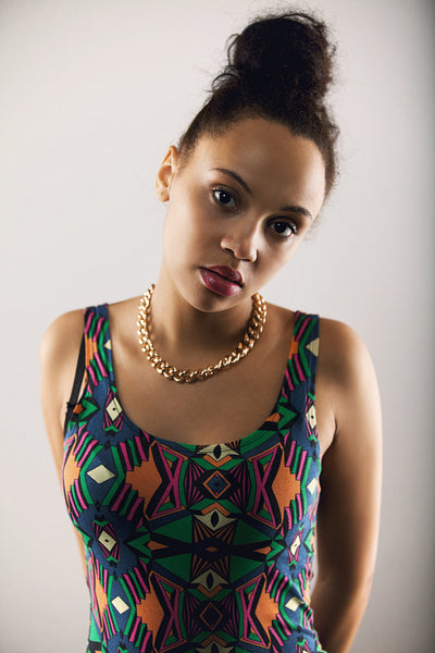 Pretty young woman staring at camera