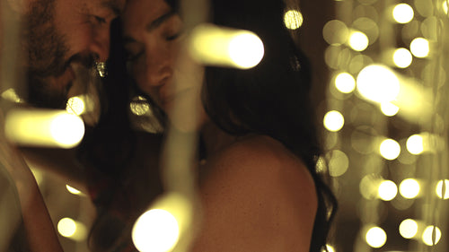 Couple dancing at party