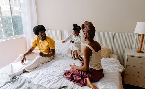 Happy family spending time together