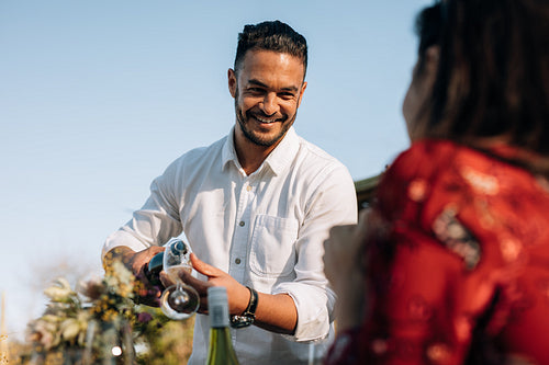 Millennials during outdoor party