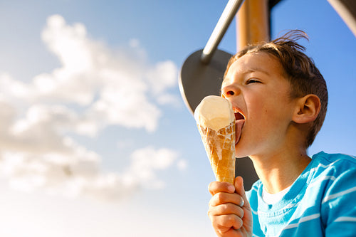 Boy eating an ice cream