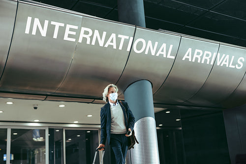 Businessman on international air travel after pandemic