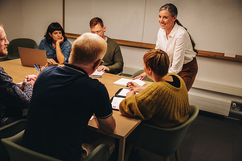 Corporate business team meeting in office