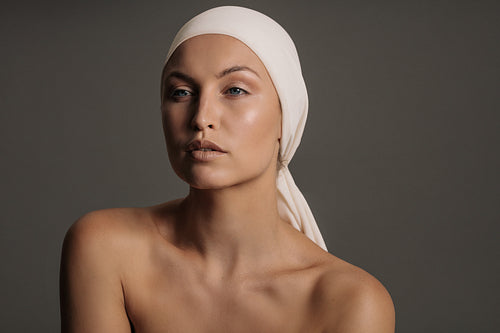 Beautiful young woman with natural makeup