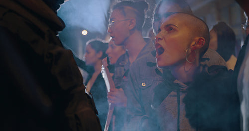 Activists protesting against police force