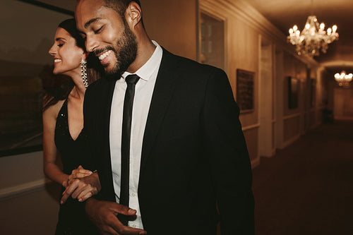 Beautiful couple going to a gala night event