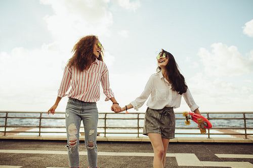 Female friends having great time