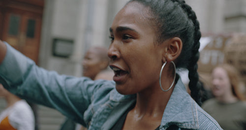 Group of activists protesting in the city