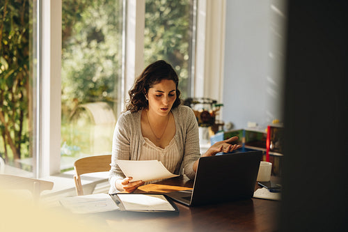 Working woman on a call talking businss