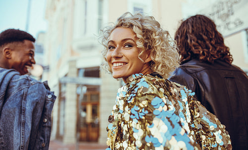 Woman hangout with friends in the city