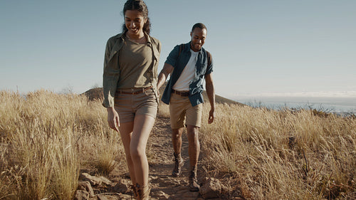 Couple hiking in nature