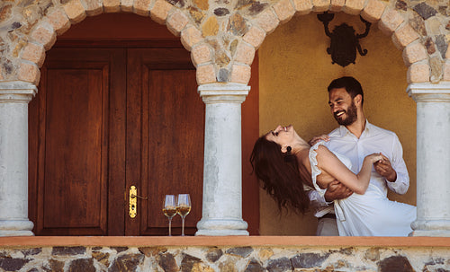 Romantic couple dancing