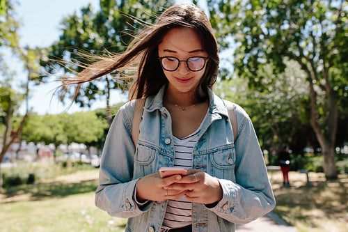 College girl on campus