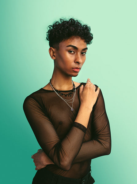 Man in feminine fashion