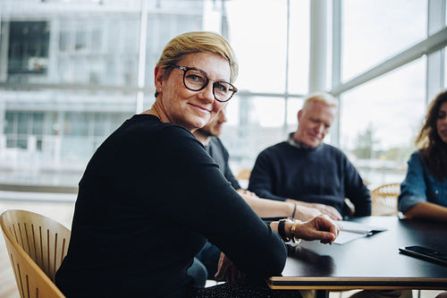 Businesswoman in conference room meeting