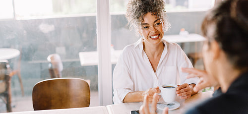 Successful businesswoman meeting with a client