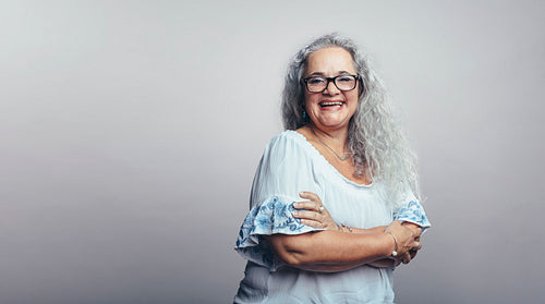 Portrait of cheerful senior woman