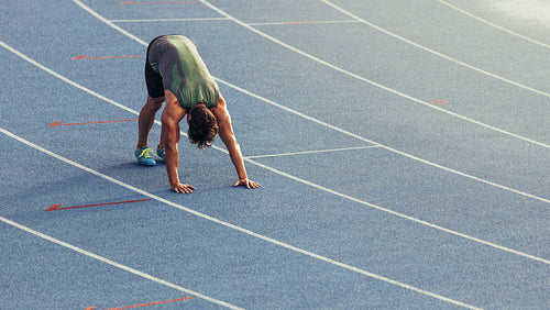 Sprinter warming up on the track