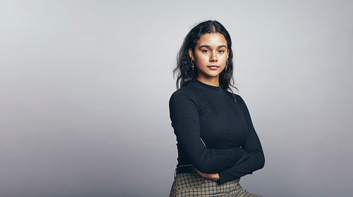 Portrait of young woman