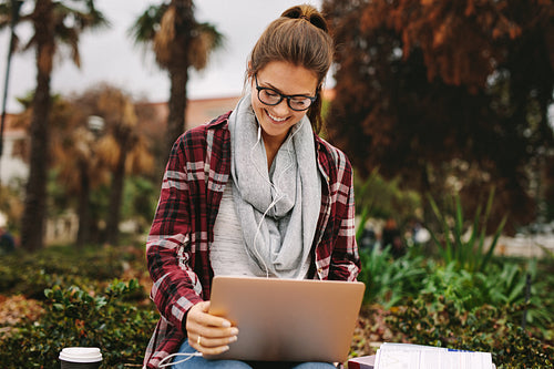 Smiling female student at university student