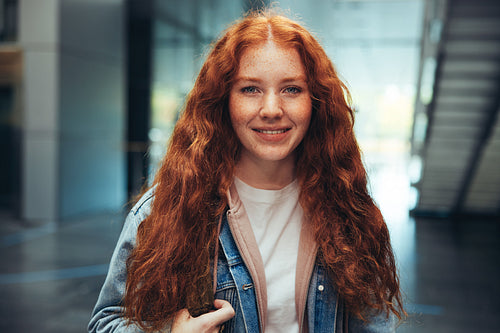 Female student in high school campus