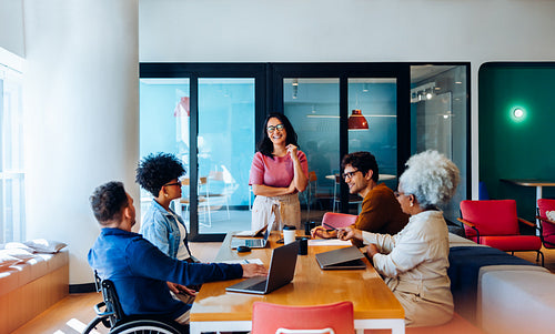 Leading the update: Team gathering for a strategy briefing